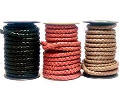 Buy Leather Cord Braided Leather Round 8mm  at wholesale prices