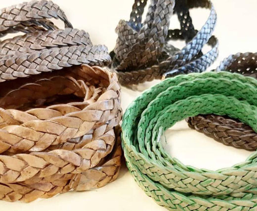 Buy Lederbänder Lederband geflochten Flach  at wholesale prices
