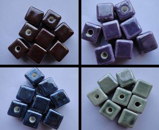 Buy Beads Ceramic Beads Cube - 10mm  at wholesale prices