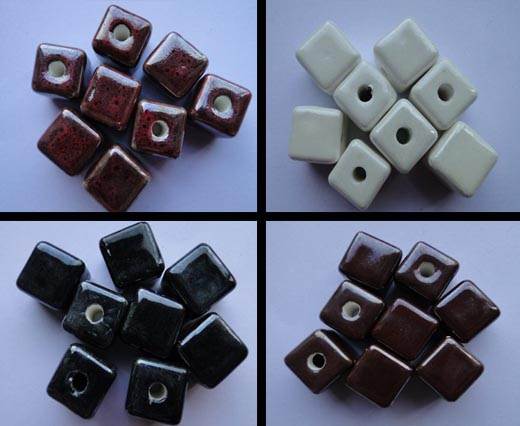 Buy Beads Ceramic Beads Cube - 8mm  at wholesale prices