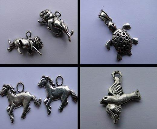 Buy Componentes de Zamak y Latón Perlas y cadenas de plata chapada Colgantes -  Animales  at wholesale prices