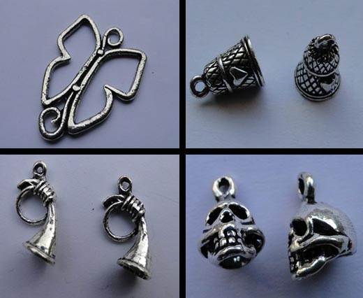 Buy Zamak / Brass Beads and Findings Silver Plated Metal Beads  Charms - Small Sizes  at wholesale prices