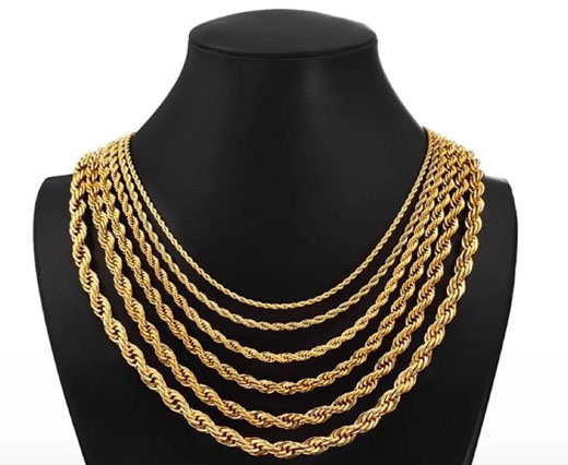 Buy Stainless Steel Finished Jewellery Gold plated Stainless steel necklaces  at wholesale prices