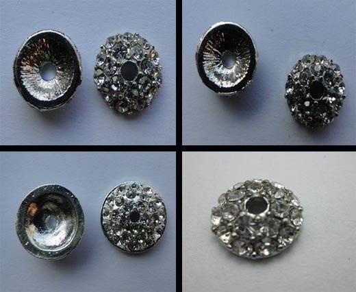 Buy Componenti in Zamak e rame Perline placcate in argento Perline in cristallo Coppette in cristallo  at wholesale prices