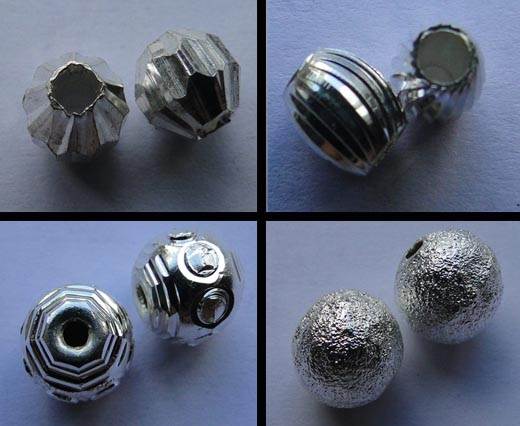 Buy Zamak / Brass Beads and Findings Silver Plated Metal Beads  Diamond Cut Beads  at wholesale prices
