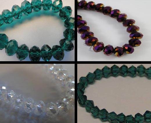 Buy Beads Faceted Glass Beads Crystal round faceted - 12mm  at wholesale prices