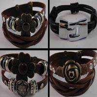 Buy Leather Cord Ready Leather Bracelets Designers Collection made from Leather Cords and Locks-Parts. Finished Bracelets - Non Steel  at wholesale prices