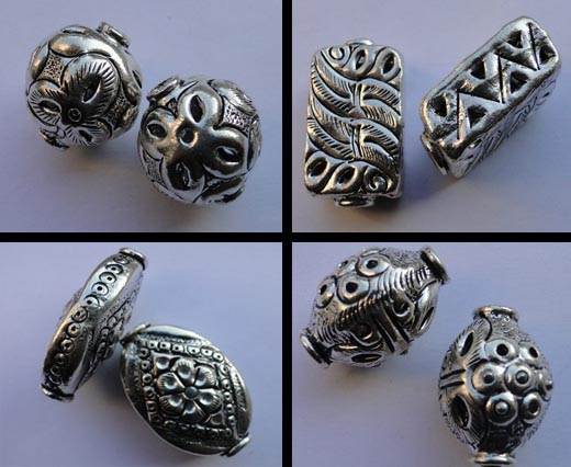 Buy Zamak / Brass Beads and Findings Silver Plated Metal Beads  Fine Beads Hand Crafted Large Beads  at wholesale prices