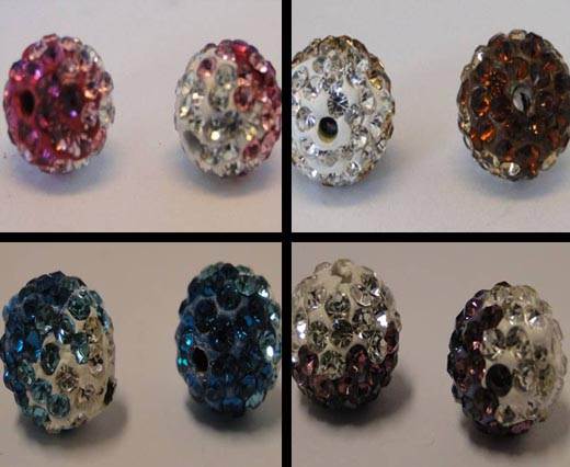 Buy Beads Crystal Beads in different Styles Shamballa Tri-Colour  at wholesale prices