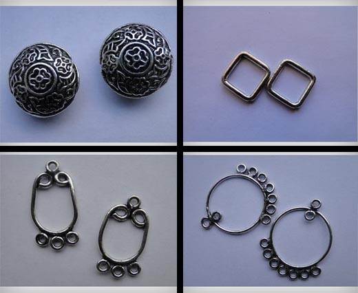 Buy Zamak / Brass Beads and Findings Antique Silver Plated Beads  at wholesale prices