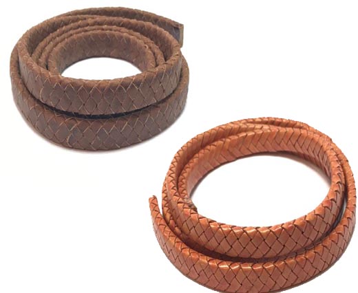 Buy Leather Cord Braided Leather Oval Regaliz Oval Braided Cords - 11mm by 4.5mm  at wholesale prices