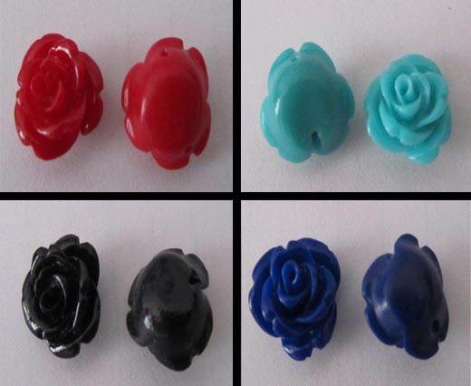 Buy Cuentas Flor rosa en piedra  at wholesale prices