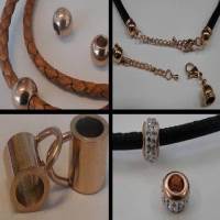 Buy Stainless Steel Beads and Findings Parts Stainless Steel Parts  for Leather -- Rose Gold Plating  at wholesale prices