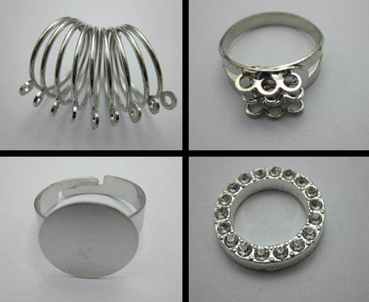 Buy Zamak / Brass Beads and Findings Silver Plated Metal Beads  Crystals Rings  at wholesale prices