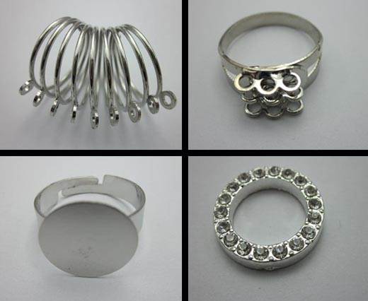 Buy Zamak, cuivre et laiton Chaînes et perles - Plaqué argent Perles en cristal Bagues  at wholesale prices