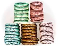 Buy Leather Cord Braided Leather Round 6mm 6mm-Braided-Metallic  at wholesale prices