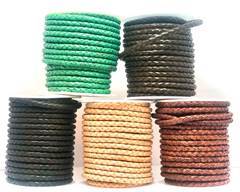 Buy Leather Cord Braided Leather Round 6mm 6mm-Braided-Plain  at wholesale prices