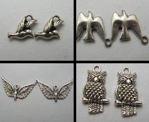 Buy Zamak / Brass Beads and Findings Zamak Silver Plated Beads and Charms  Bird  at wholesale prices