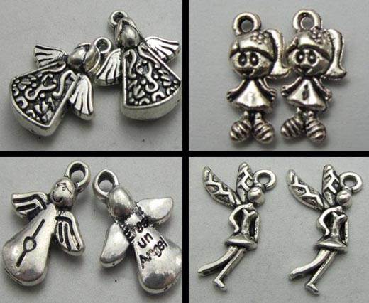 Buy Zamak / Brass Beads and Findings Zamak Silver Plated Beads and Charms  Fairy  at wholesale prices
