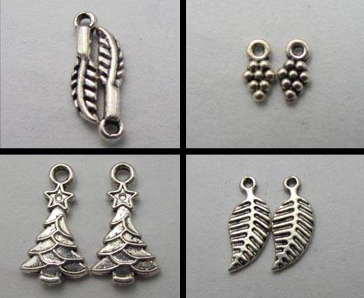 Buy Zamak / Brass Beads and Findings Zamak Silver Plated Beads and Charms  Leaves  at wholesale prices