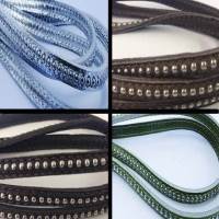 Buy Leather Cord Nappa Leather Nappa Leather Stitched with Stainless Steel Chains 6mm Silver Plated Ball Chain   at wholesale prices
