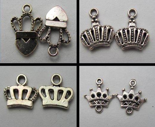 Buy Zamak / Brass Beads and Findings Zamak Silver Plated Beads and Charms  Crown  at wholesale prices