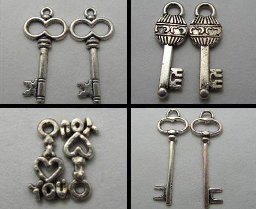 Buy Zamak / Brass Beads and Findings Zamak Silver Plated Beads and Charms  Keys  at wholesale prices