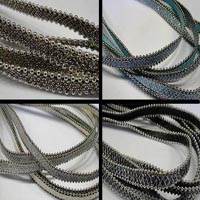 Buy Stringing Material Eco Flat Leather with Chains Silver  at wholesale prices