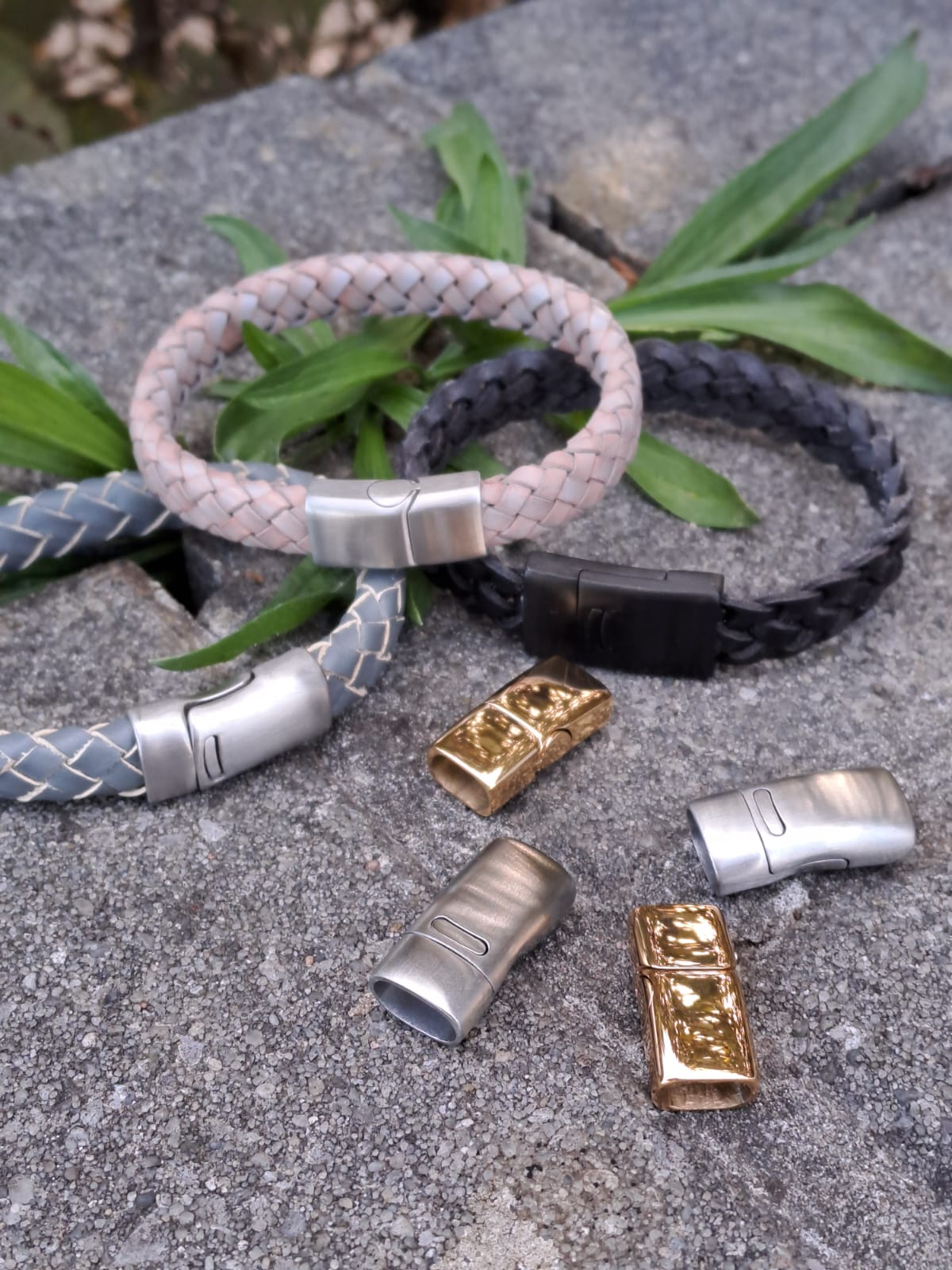 Leather Cord Bracelets with Sterling Silver Accents