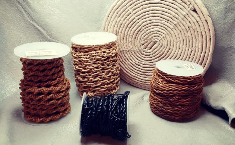 Unique pieces of braided leather