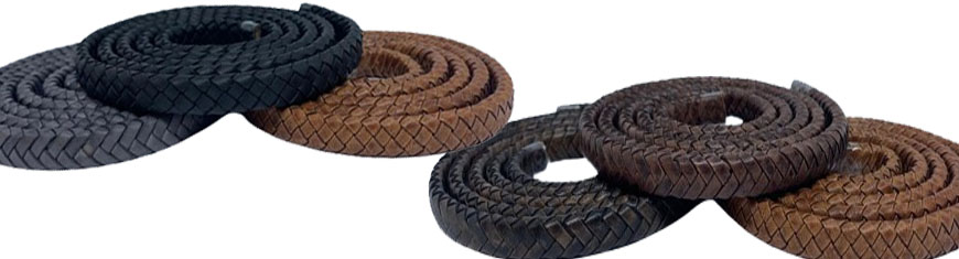 Buy Leather Cord Braided Leather Oval Regaliz Oval Kajur Style 10mm by 5mm  at wholesale prices