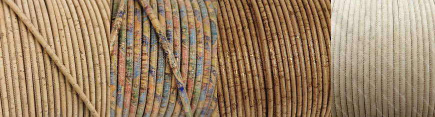 Buy Leather Cord Cork Cord Round  2.5mm Round Stitched Cork Cord  at wholesale prices