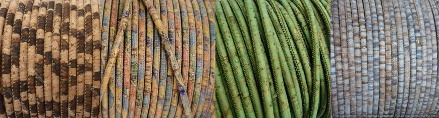 Buy Cordón de Cuero Cordón de Corcho  Redondo  5mm Round Stitched Cork Cords  at wholesale prices