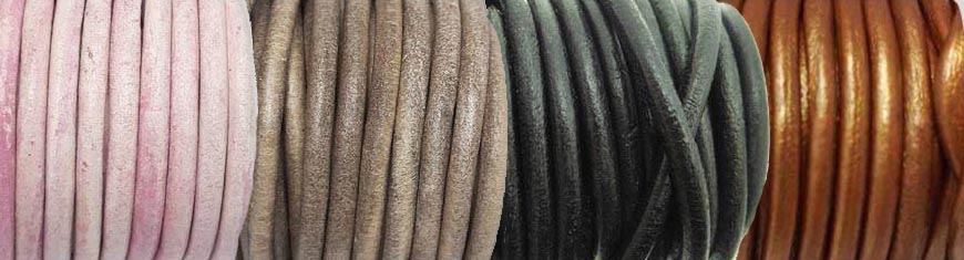 Buy Leather Cord Round Leather 5mm  at wholesale prices