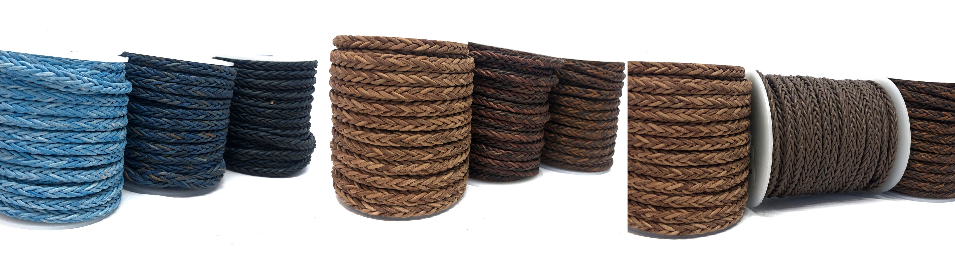 Buy Leather Cord Braided Leather Round 6mm Square Braided Bolo   at wholesale prices