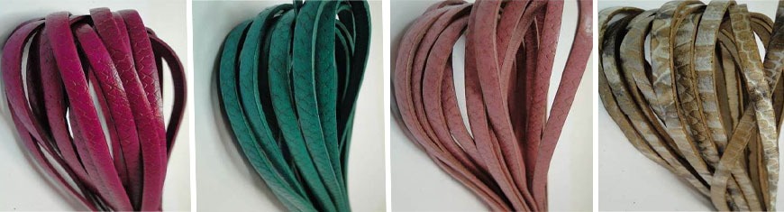 Buy Leather Cord Flat Leather Italian Leather Cord  5mm Snake Style   at wholesale prices