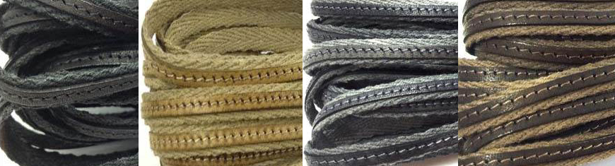 Buy Cordón de Cuero Cordón de Cuero Plano Cuero Italiano Cordón de Cuero con Tejido  at wholesale prices