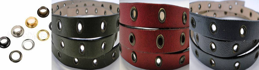 Buy Leather Cord Stitched and Studded Leather Cord  Leather with Hollow Rivets   at wholesale prices