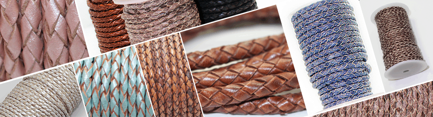 Buy Leather Cord Braided Leather Round 5mm  at wholesale prices
