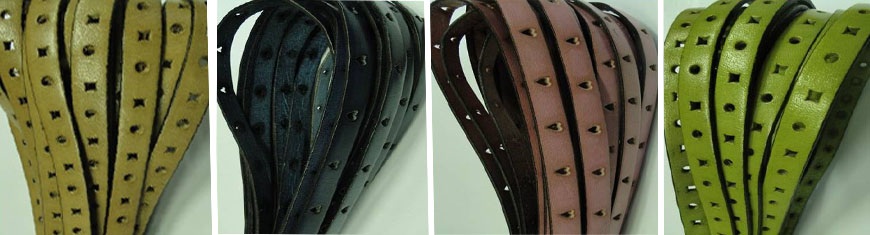 Buy Leather Cord Flat Leather Italian Leather Cord  Perforated Leather  at wholesale prices