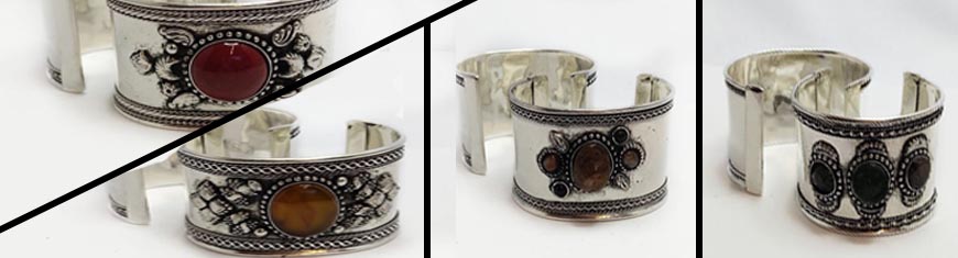 Buy Zamak / Brass kralengroothandel en onderdelen Zamak metalen manchet armbanden Manchetarmbanden met stenen  at wholesale prices