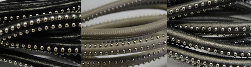 Buy Leather Cord Round Stitched Nappa Leather Studded Round Nappa Leather  at wholesale prices
