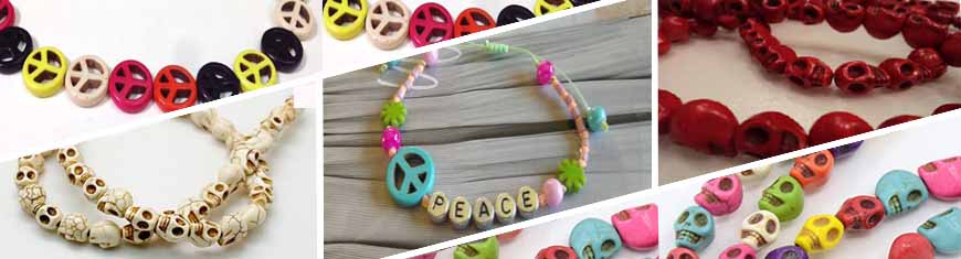 Buy Perles Crânes et signes de paix  at wholesale prices
