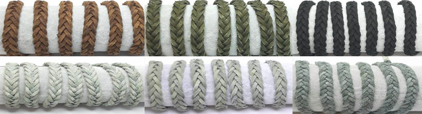 Buy Leather Cord Suede Cord Braided Suede  Thick Flat Suede Braided -10mm  at wholesale prices