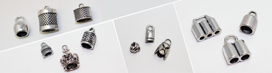 Buy Stainless Steel Beads and Findings Parts Stainless Steel Parts for Round Leather - Steel Colour Stainless Steel end Caps for round leather  - Size 8mm till 12mm, 14mm  at wholesale prices