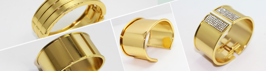 Buy Componentes de Zamak y Latón Brazaletes metálicos en cobre-latón Brazaletes en color dorado  at wholesale prices