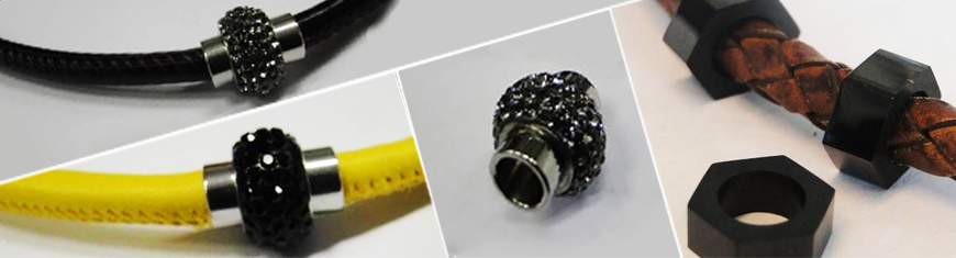 Buy Articles en acier inoxydable  Perles en acier inoxydable Apprêts en acier inoxydable pour cuir - Noir  at wholesale prices