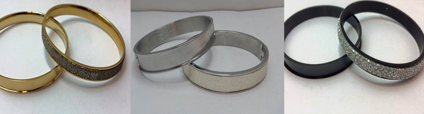 Buy Stainless Steel Beads and Findings Cuffs - Bangles and Rings Steel Frames in Gold   at wholesale prices