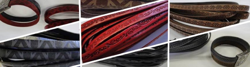 Buy Leather Cord Flat Leather Italian Leather Cord  Design Embossed Leather  at wholesale prices