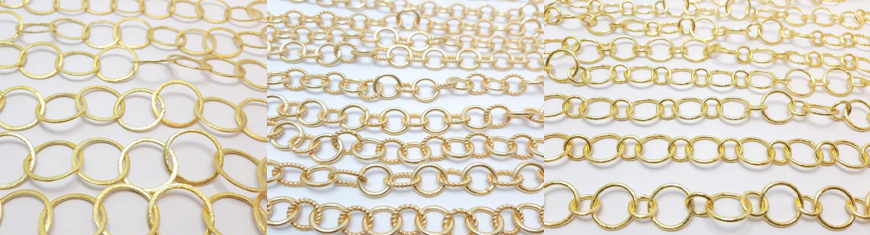 Buy Zamak / Brass Beads and Findings Metal Chains -Brush Gold Plated  at wholesale prices